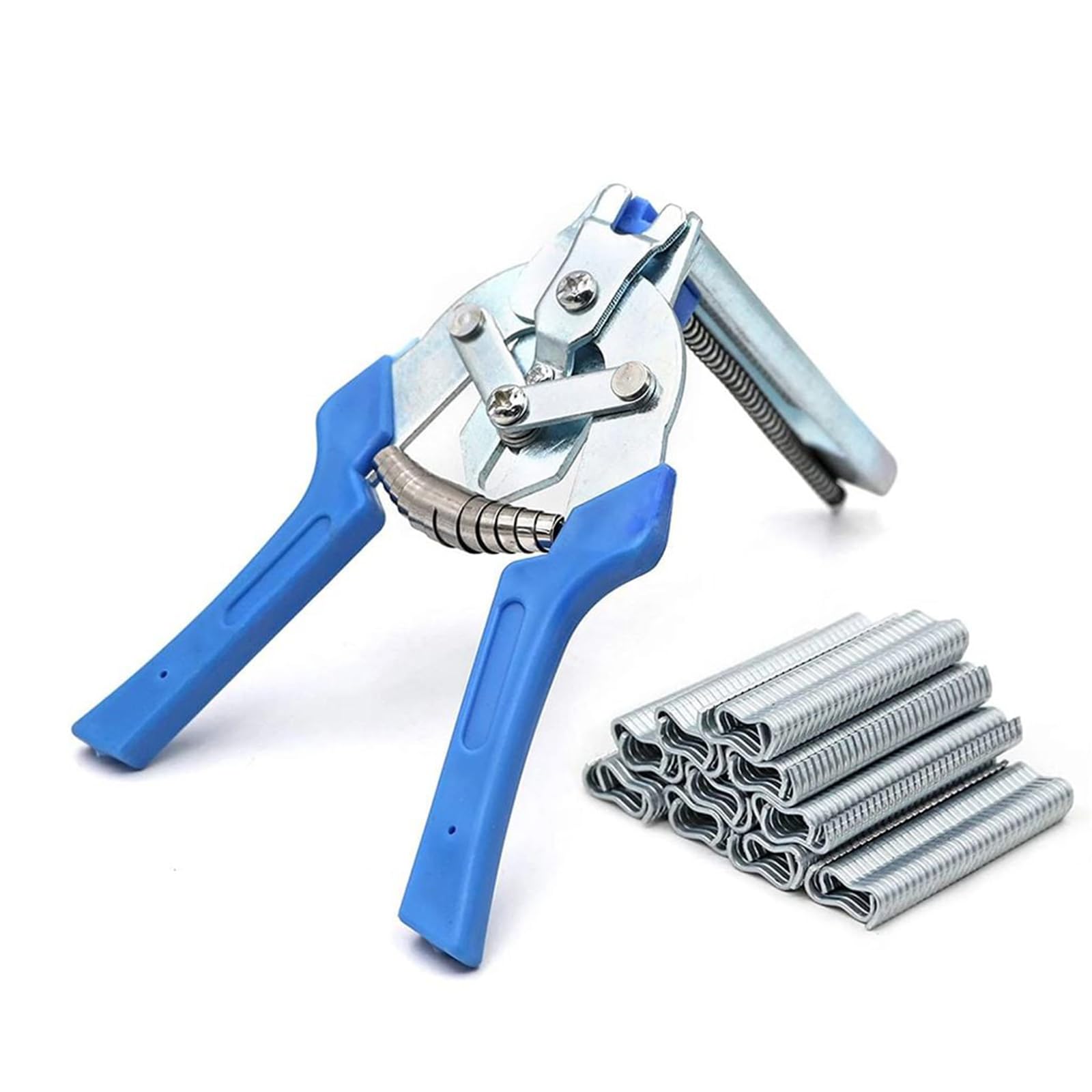 Hog ring pliers -Type M Hog Nail Ring Kit - with 600 Pcs Galvanized Steel Rings for Fastening Fence/Animal Cages