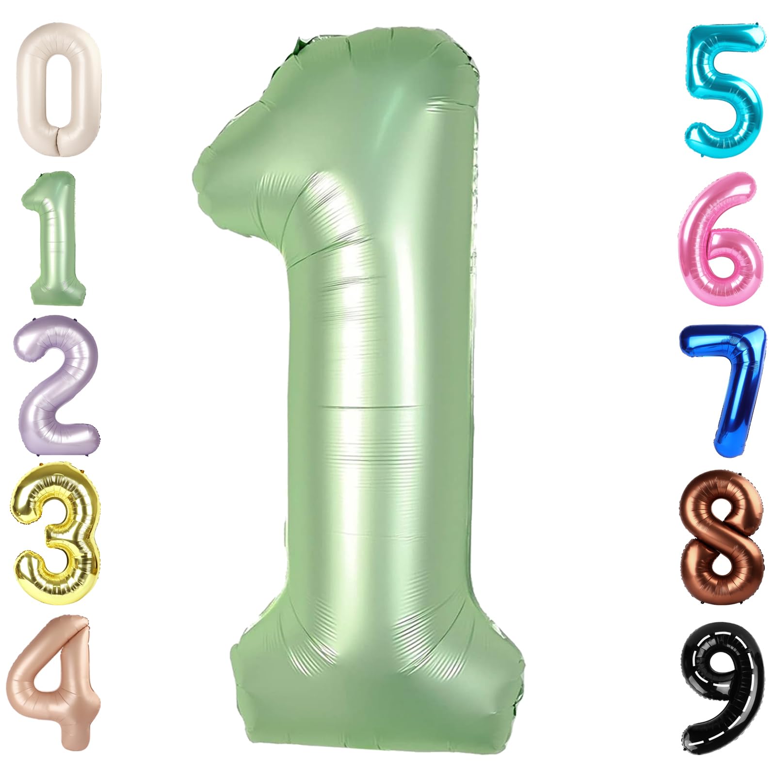 Mluchee Olive Green Number 6 Balloon 40 Inch - Birthday Decorations for Boy Girl | Party Supplies - main product image