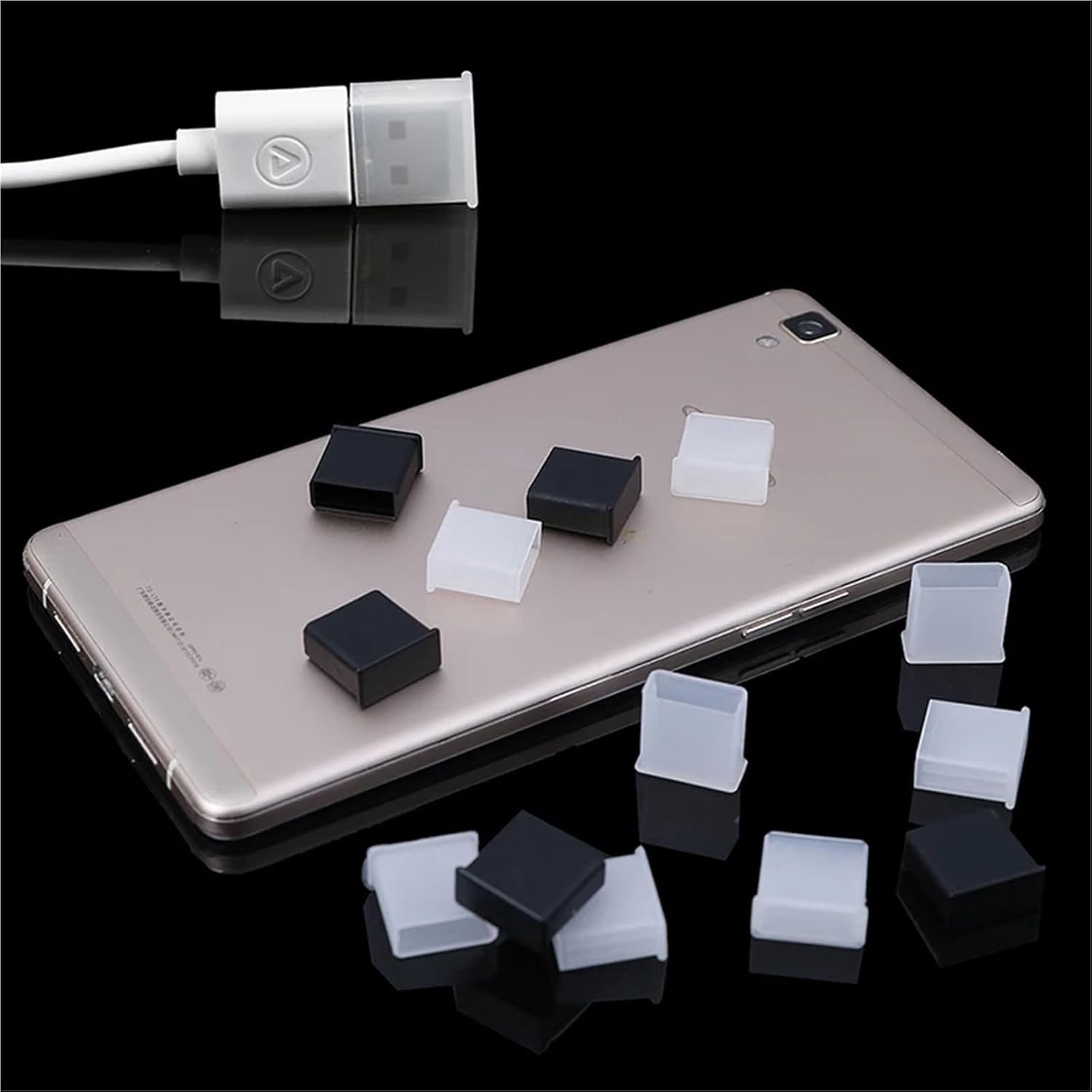USB Dust Plug 100pcs USB Male Anti-Dust Plug Stopper Cap Cover Waterproof Protector