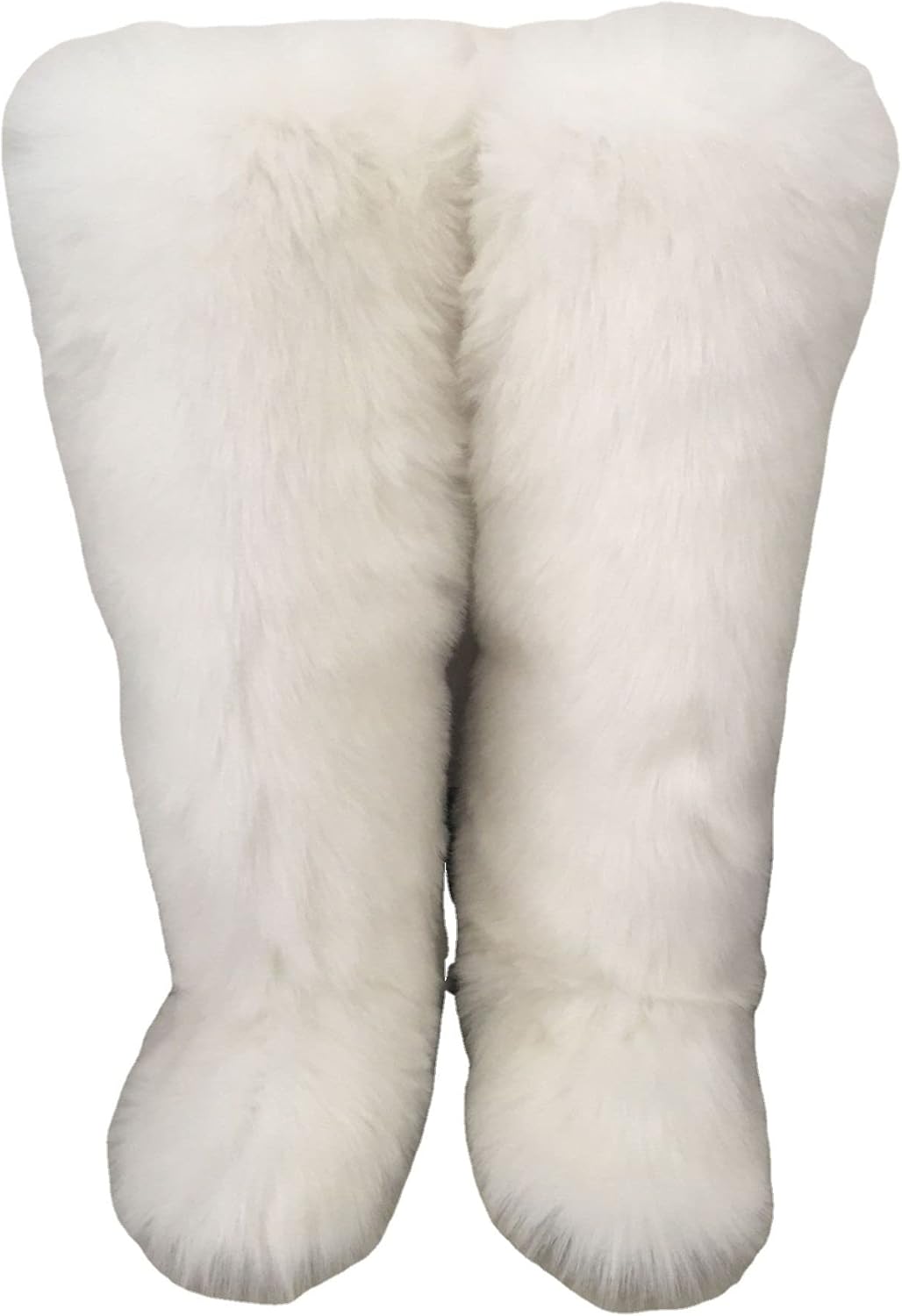 MH Bailment Women's Faux Fur Boots Knee High Fuzzy Fluffy Furry Snow Boots Winter Comfy Plush Warm Snow Bootie Round Toe Suede Fashion Classic Snow Boots Flat Shoes Indoor Outdoor