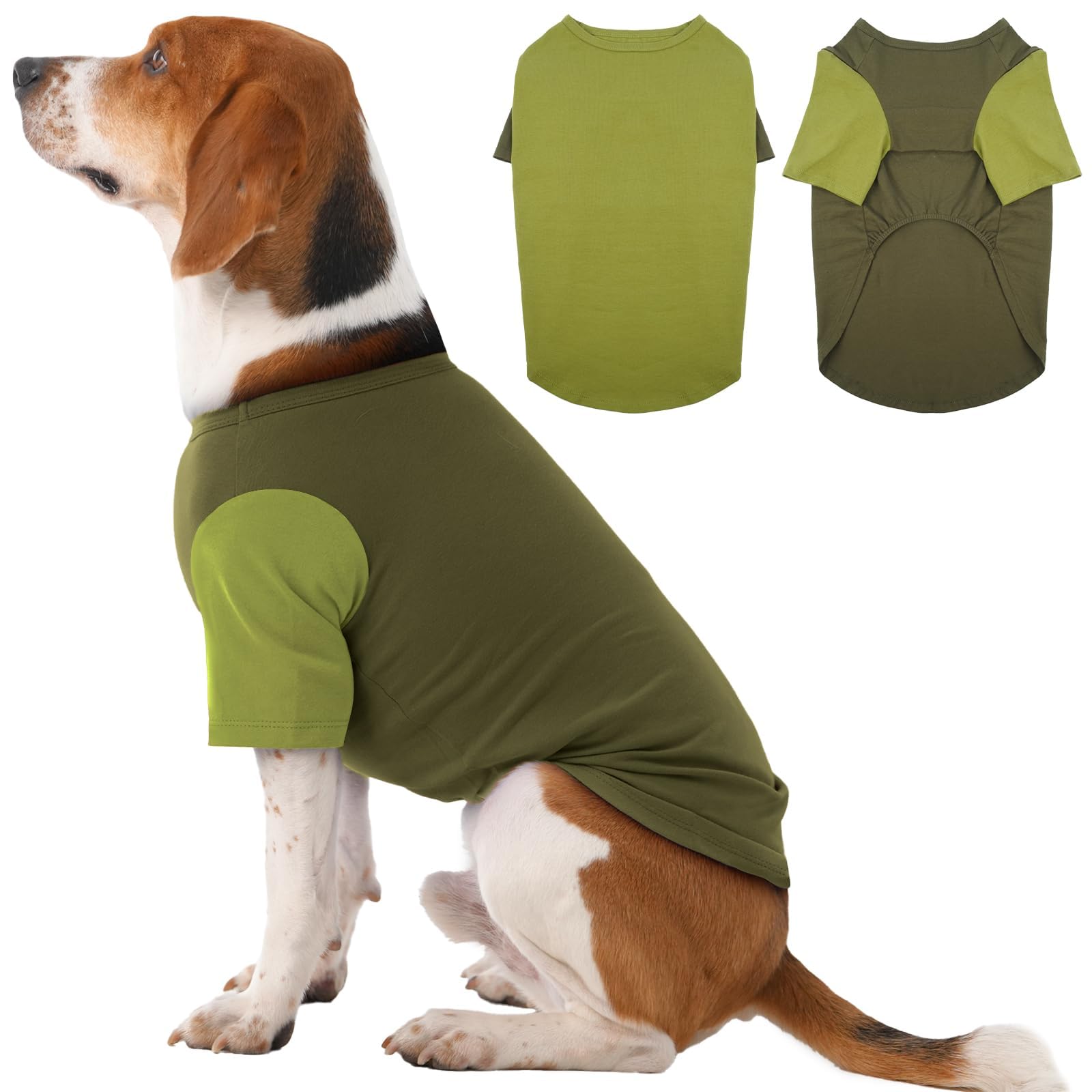 IKIPUKO 2 Pack X-Large Dog Shirts - Breathable Lightweight Durable Tees, Durable Moisture-Wicking Clothes for Sleeping Hot Summer Day Outdoor