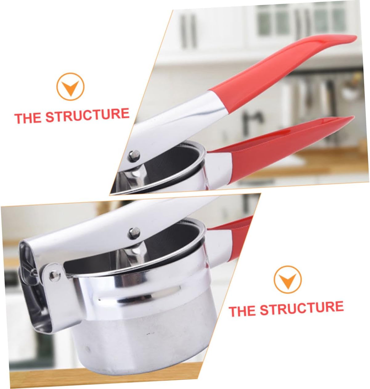 Heavy Duty Manual Fruits Squeezer Juicer with Ergonomic Handle Red Kitchen Tool for Lemon Watermelon Juice Extraction