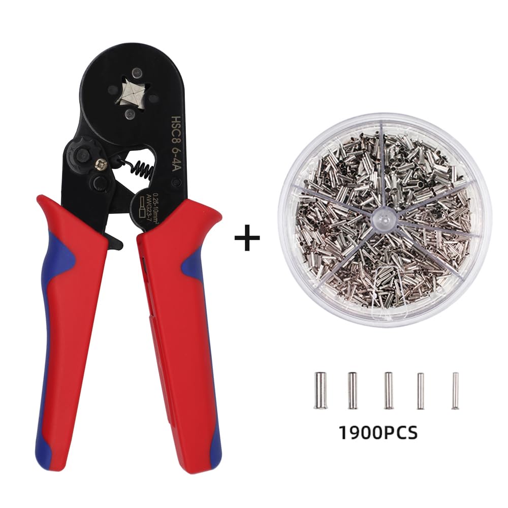 1200pcs/Box Wire Terminal Crimp Connector Insulated Uninsulated Wire End Ferrules(Plier and 1900)