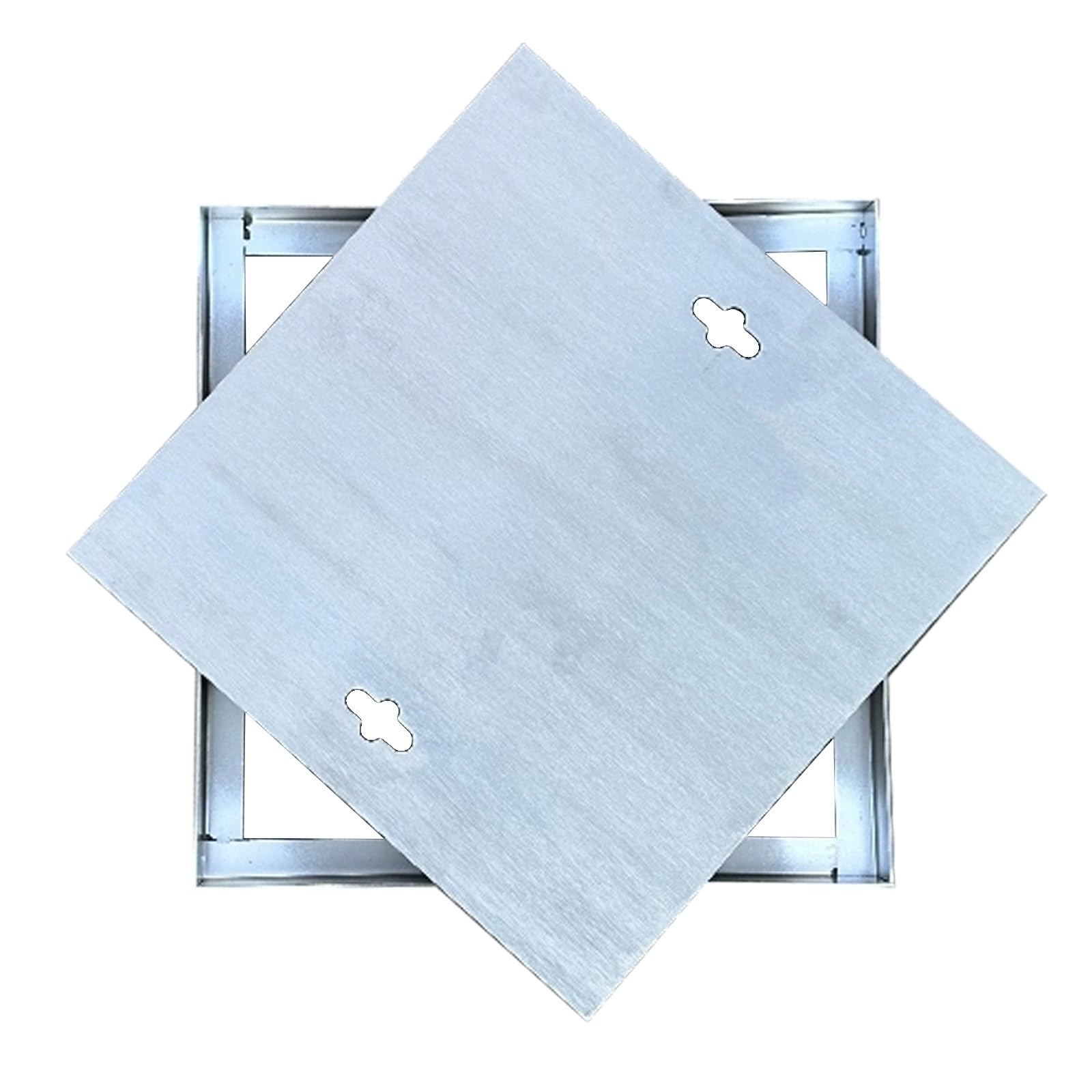 GJMSSMY Stainless Steel Access Cover & Frame, 201 Septic Inspection Lid with Pull Hole, 50x50cm (20x20in), 1T Load Capacity for Driveway & Sidewalk Use