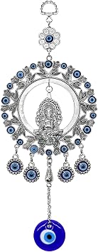 Large Evil Eye Wall Hanging Big Car Charm Ganesha Wall Decor Decoration for Home Door Window Protection Ornerment Blessing Items Housewarming Birthday Spiritual Gifts for Friend Mother
