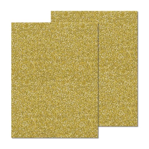 Eszeoee 2 Pack 12'' x 16'' Glitter Gold Acrylic Sheet, 3mm Thick Acrylic Plastic Sheets Plexiglass Boards for Laser Cutting and DIY Craft Projects