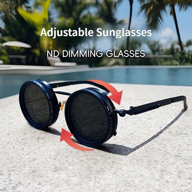 Image of Arcanine Adjustable Tint Sunglasses, 1-9 Gears Polarized Glasses with ND Filter Lenses for Men, Beach, Fishing, Driving.