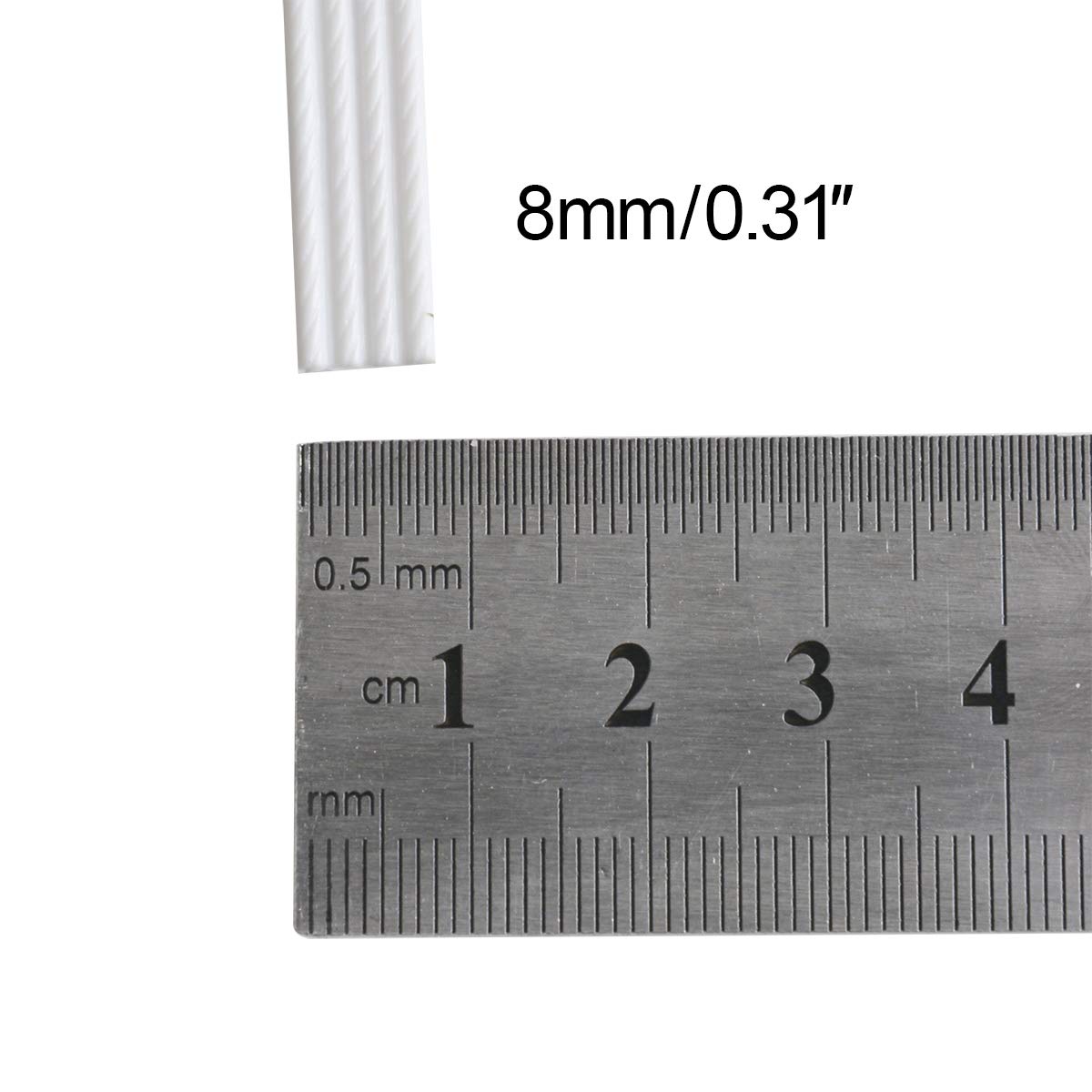 YebiO 500G (70M) Gradientowe Płaskie Tkanie Rattanu, Szerokość 8Mm Syntetyczny Rattan Naprawa Dzianina Materiał Plastikowy Rattan Dla Majsterkowiczów Handmadeniture Krzesło Kosz Stołowy/White 02