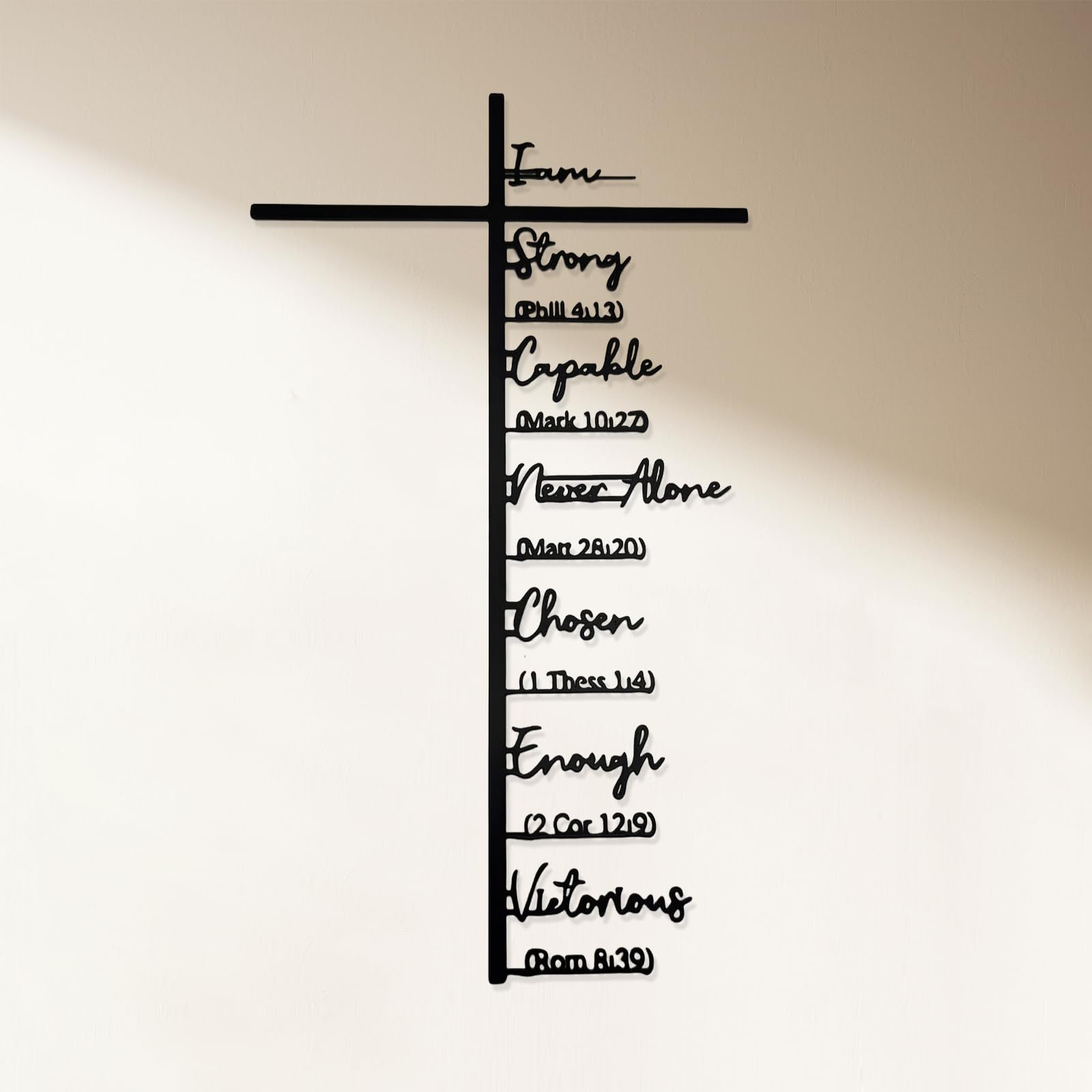 The holy bible cross metal wall art, jesus crucifix wall cross christian wall art handcrafted iron decorations, religious beliefs decoration christian gifts for friends parents (A, 16.5x9.5 Inch)