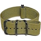 Da Luca Ballistic Nylon Military Watch Strap - Olive (PVD Buckle) : 20mm