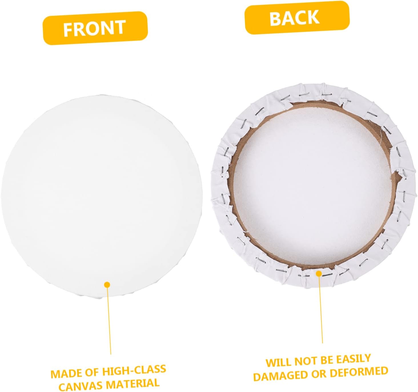 3pcs Round Canvas Boards for Painting, 20x20cm Art Panels