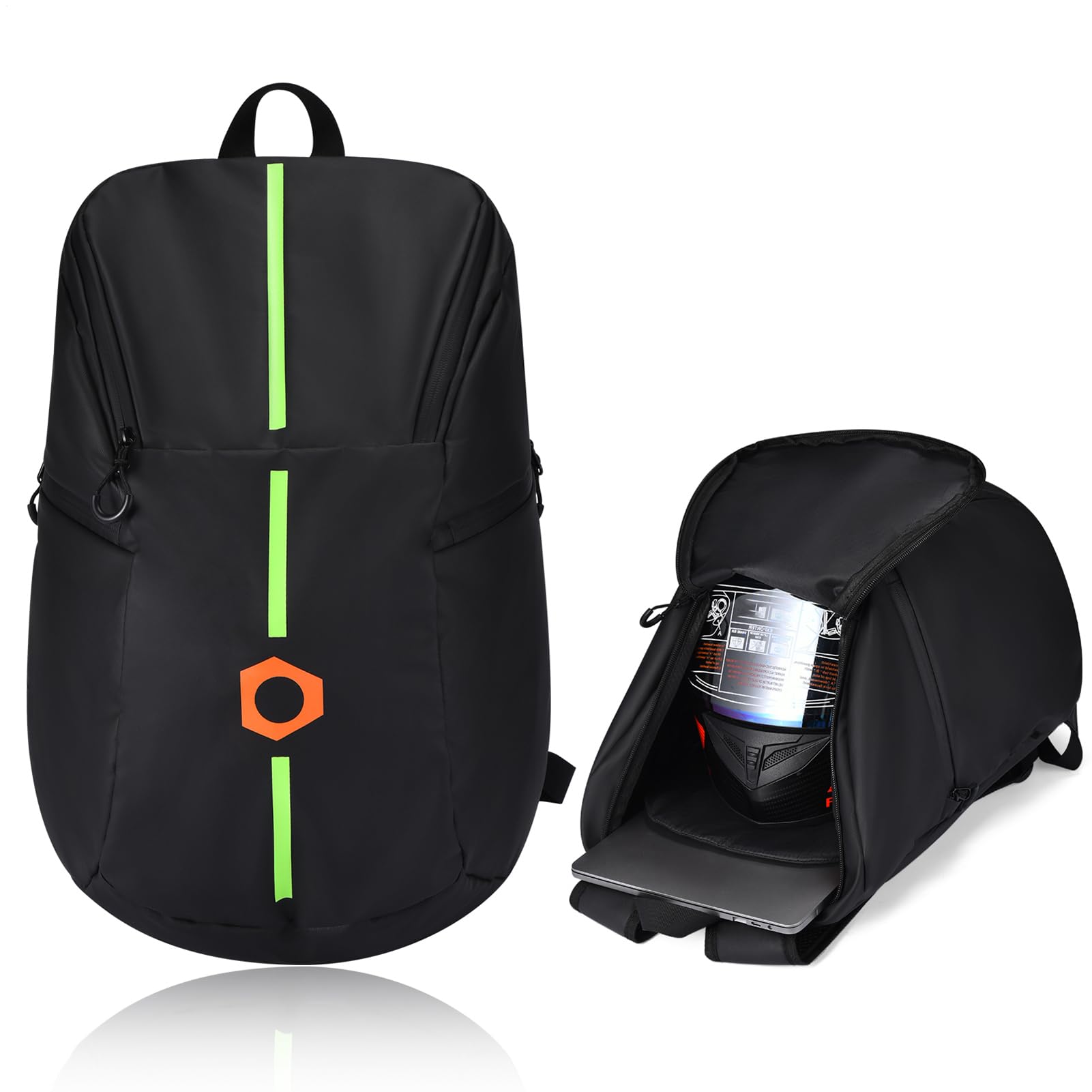 Zaino per caschi da snowboard – Zaino con nastro riflettente | zaino sportivo pieghevole | Borsa portaoggetti leggera per caschi con fascia riflettente, zaino impermeabile per moto da este