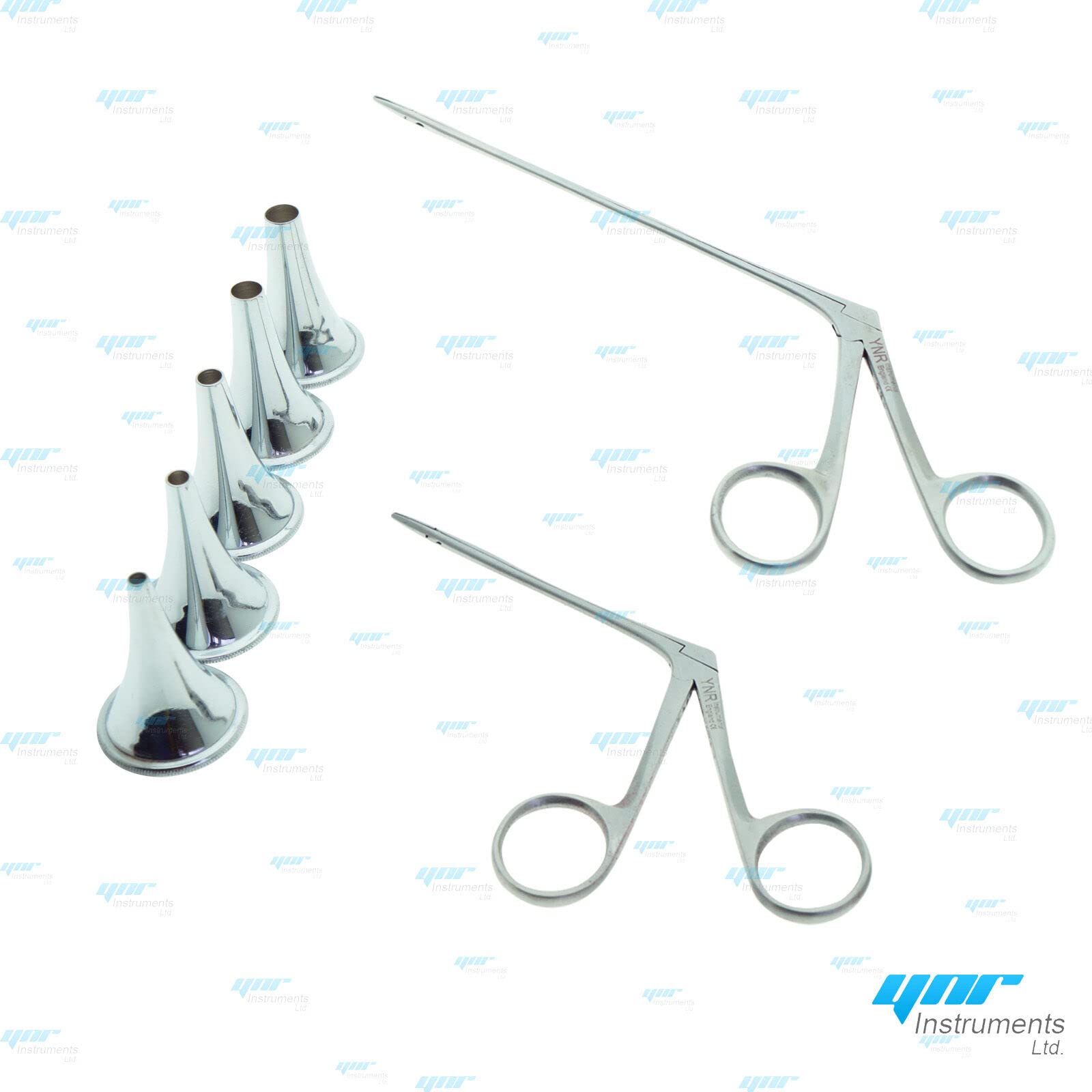 5 Pezzi Set Hartmann Orecchie Speculum 2 x Micro Alligatore Ent Chirurgico