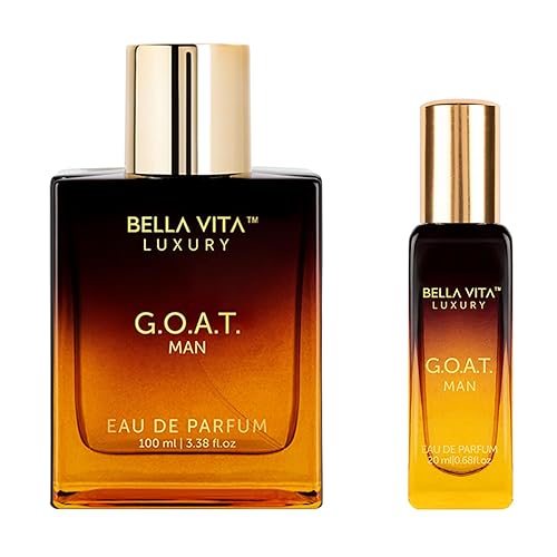BellaVita Luxury G.O.A.T. - Perfume para hombre con bergamota, lavanda y pachulí oriental  Perfume refrescante para hombre durante todo el día