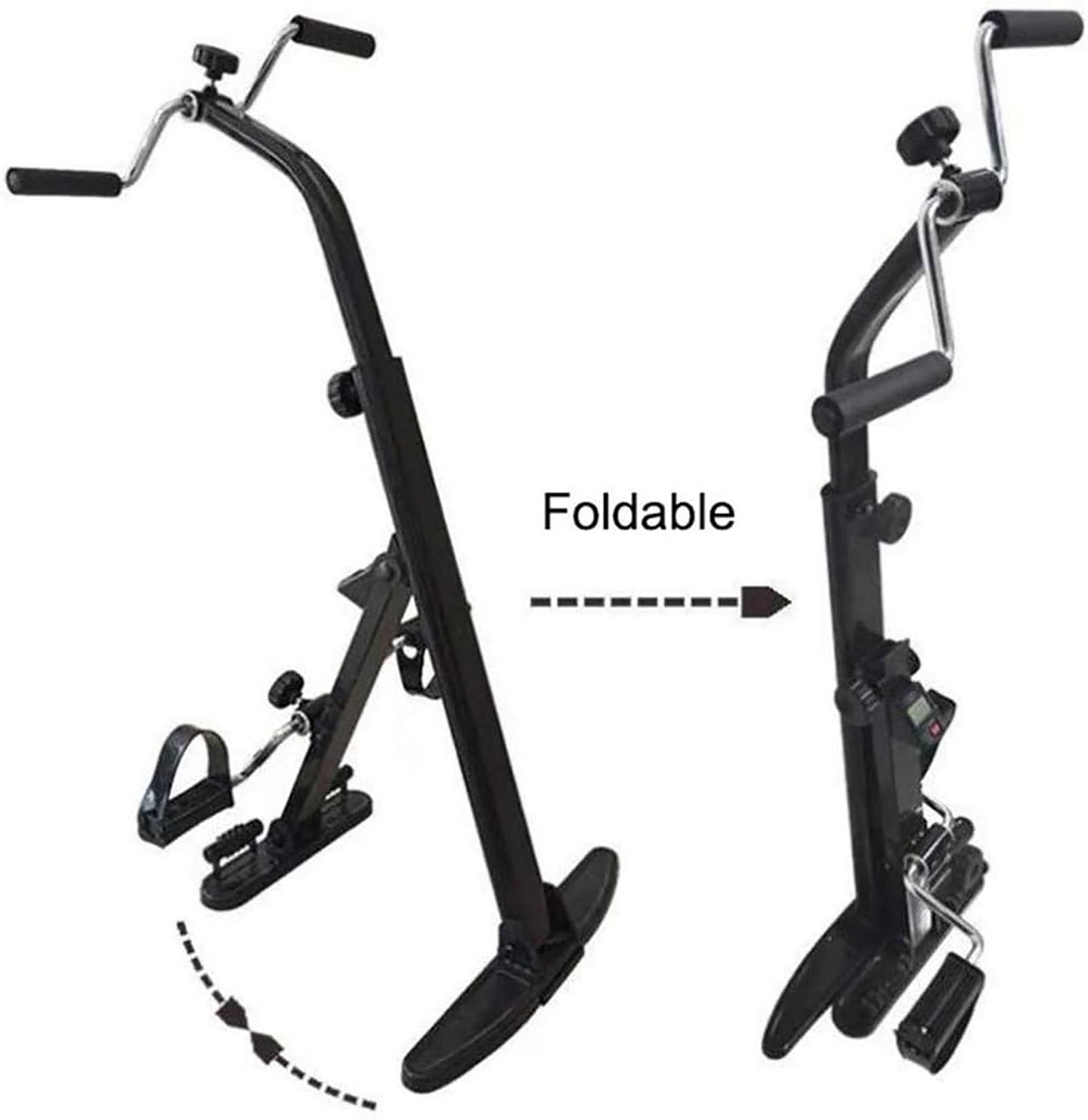 Składany rower treningowy, stacjonarny rower treningowy do ćwiczeń ramion i nóg, urządzenie do ćwiczeń pedałowania z wyświetlaczem LCD, sprzęt do rehabilitacji udaru mózgu u osób starszych w domu