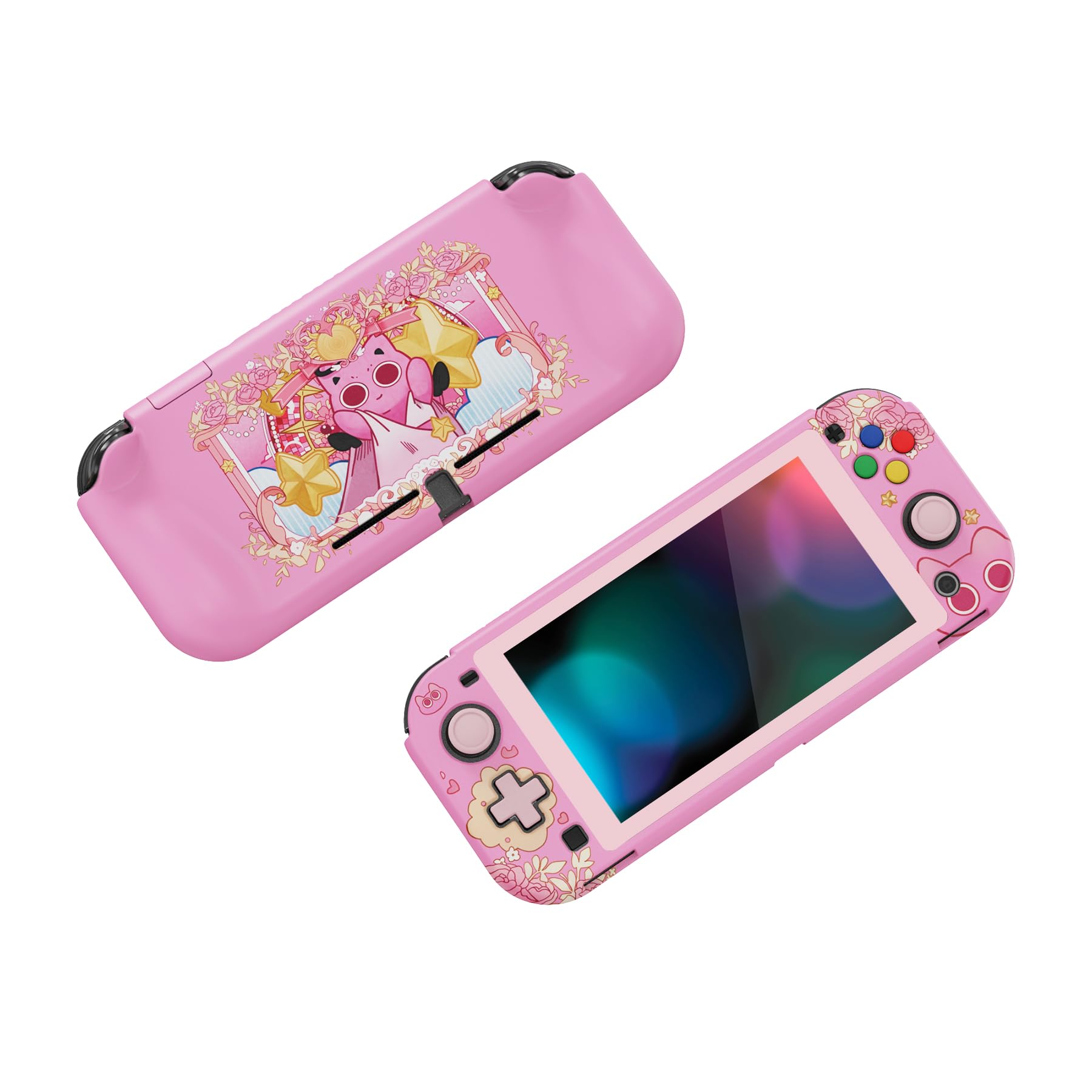 playvital ZealProtect Protective Case for Nintendo Switch Lite, Hard Shell Grip Cover for Nintendo Switch Lite w/Screen Protector & Thumb Grip Caps & Button Caps - Antique Yellow — view 112