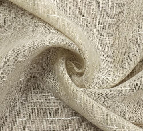 Image of Exporthub Cotton Sheer Curtains 9 feet Long Set of 2 for Long Door Curtains Green Color - (EHSPR065 94)