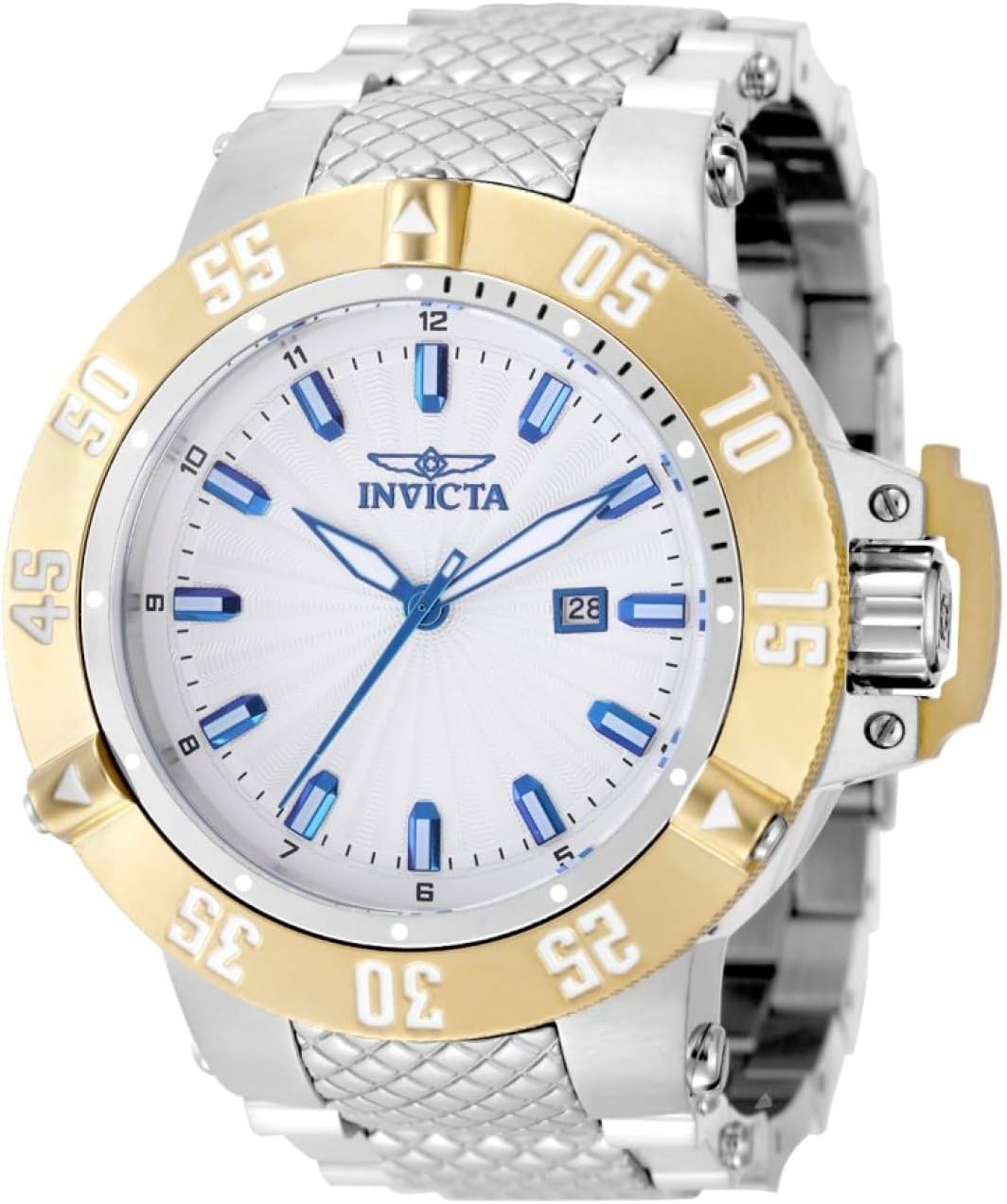Invicta Subaqua Men 50mm Stainless Steel Gold + Steel Silver