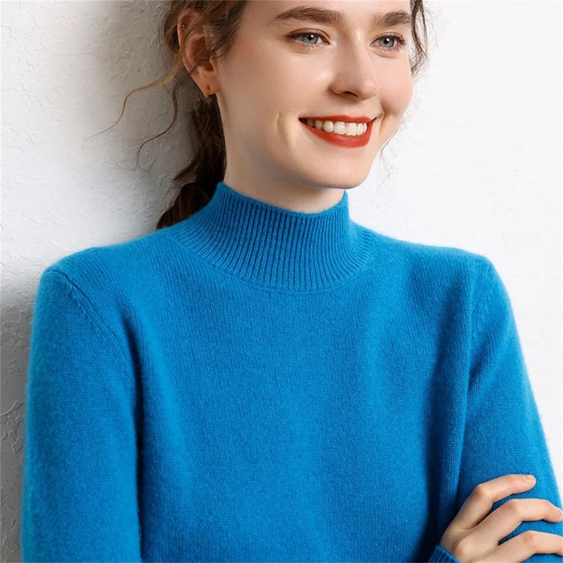 Jerséis Más Gruesos para Mujer, Jerseys De Punto De Cachemira, Prendas De Punto con Cuello Simulado, Suéter Cálido