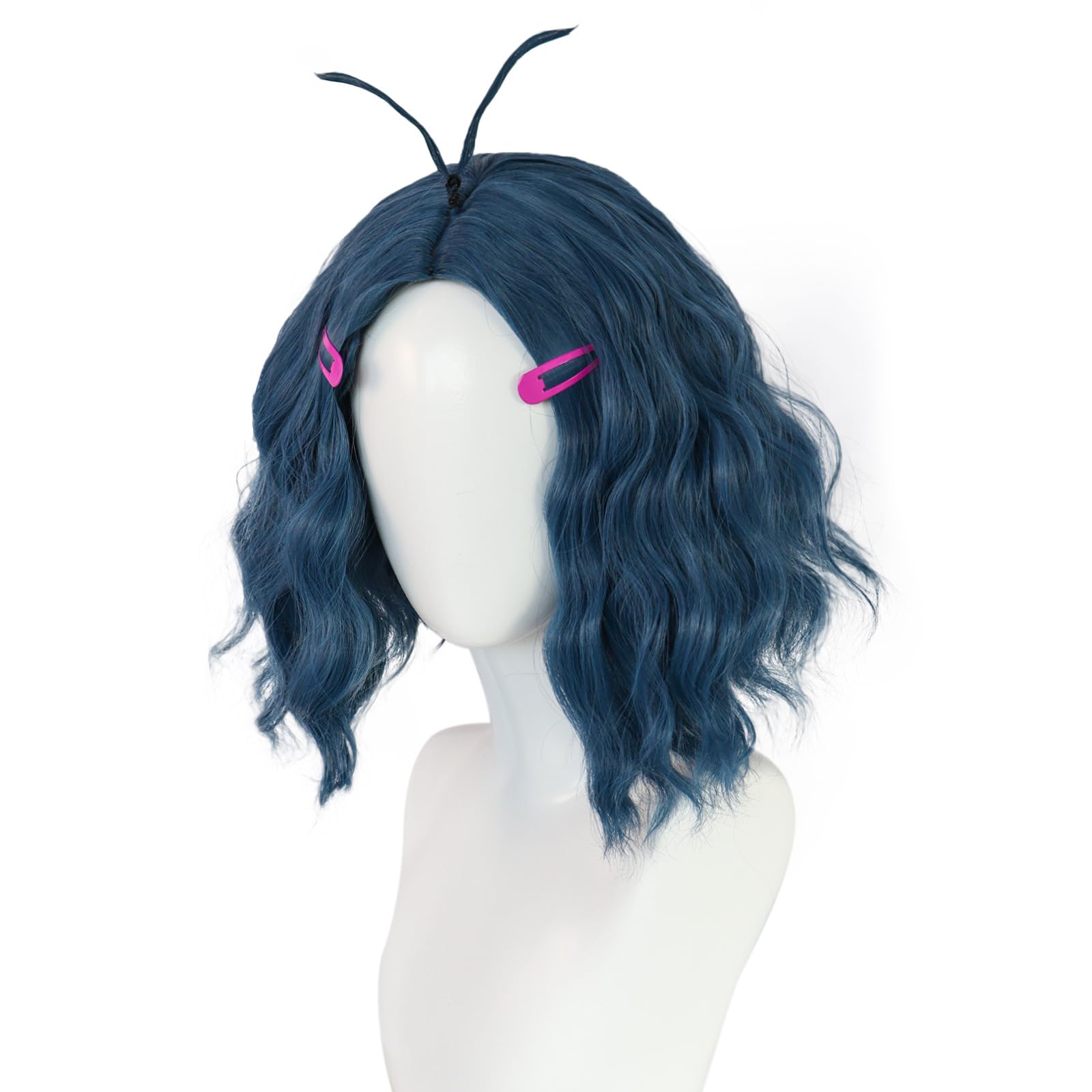 Dark Blue Short Wave Wig with Heat Resistant Synthetic Costume Hair for Men Anime Cos Halloween Party, Blue Wave - Image 4