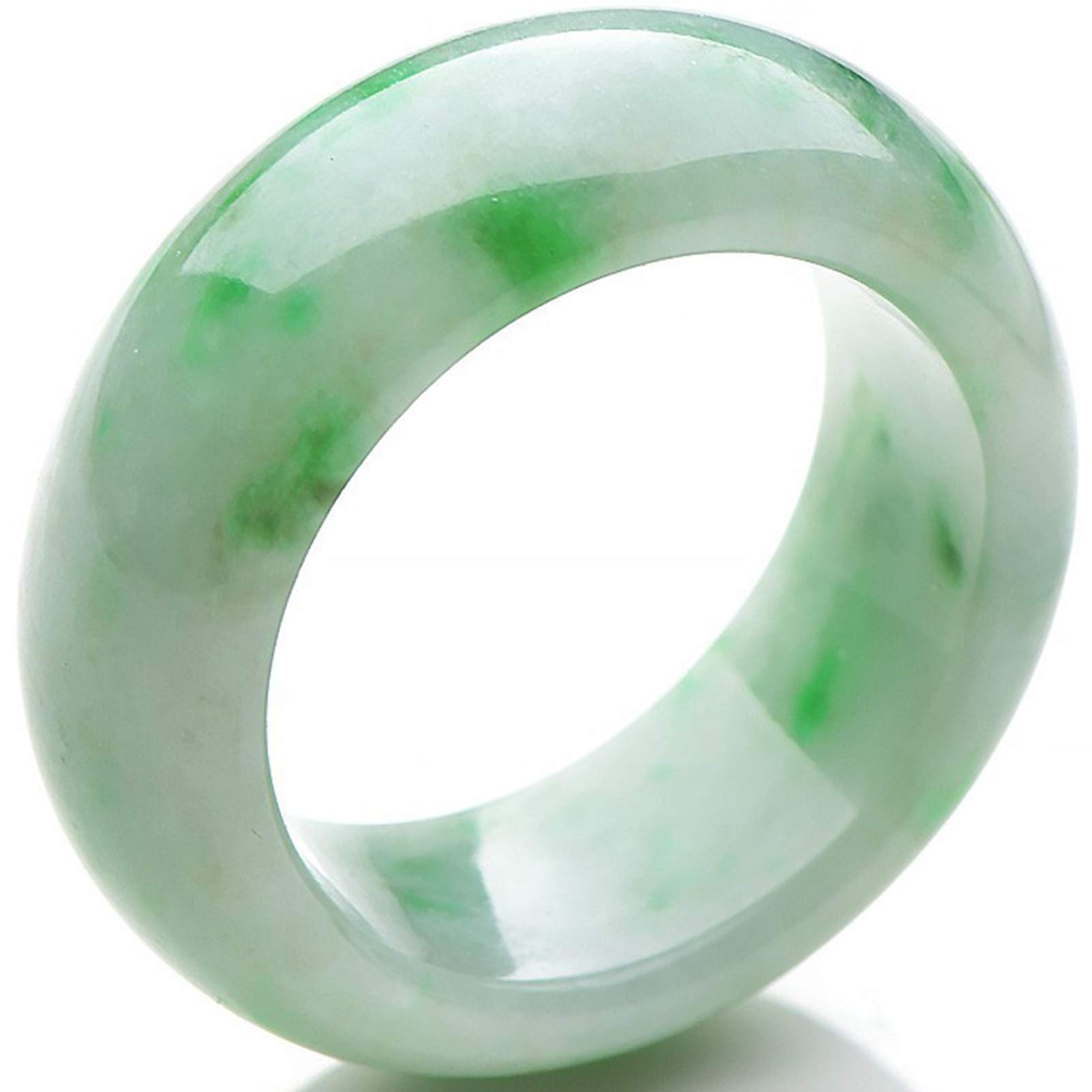 BMQ Eleganter Grüner Jade Ring Viel Glück Energiestein für Frauenschmuck Geschenk