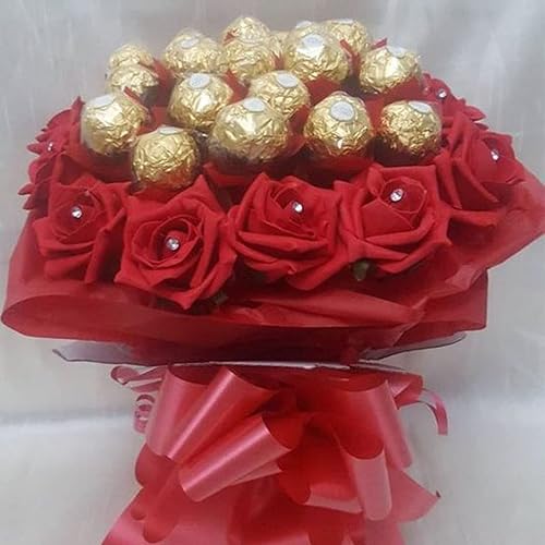 Miniatura 7 de Kobier Flor artificial, 25 piezas de flores falsas de tacto real para el día de la madre, ramos de bricolaje, bodas, fiestas de bebé, decoración del