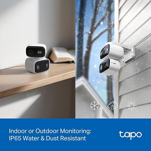 Miniatura 9 de Tapo Cámara de seguridad 2K 3MP para interiores y exteriores con doble lente panorámicainclinación, gran angular de 125 + telefoto de 0.236 in,