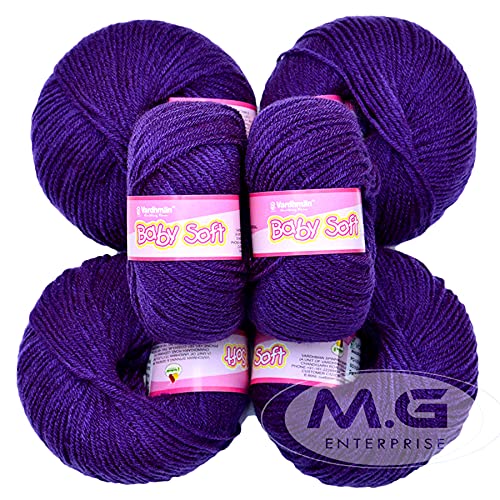 Image of Vard hman 100% Acrylic Wool Falsa (14 pc) Baby Wool Wool Ball Hand Knitting Wool /Art Craft Soft Fingering Crochet Hook Yarn, Needle Knitting Yarn Thread Dye W PTA