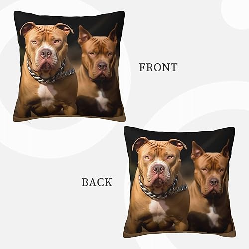 Miniatura 3 de Fundas de almohada decorativas de 18 x 18 pulgadas, fundas de almohada cuadradas para sofá, perros Pitbull, fundas de almohada de doble cara, fundas