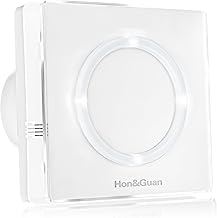 Hon&Guan Smart 100mm Bathroom Extractor Fan with Humidity Sensor, Timer, LED Light, Automatic Operation, 4 Inch Extractor Fan Bathroom 10W 95m³/h Silent