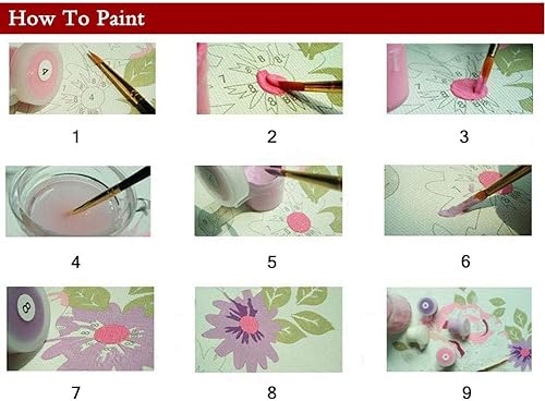 Vista 49 de KOMI Kit de pintura abstracta por números para adultos principiantes, pintura por números, kits de pintura sobre lienzo para decoración del hogar