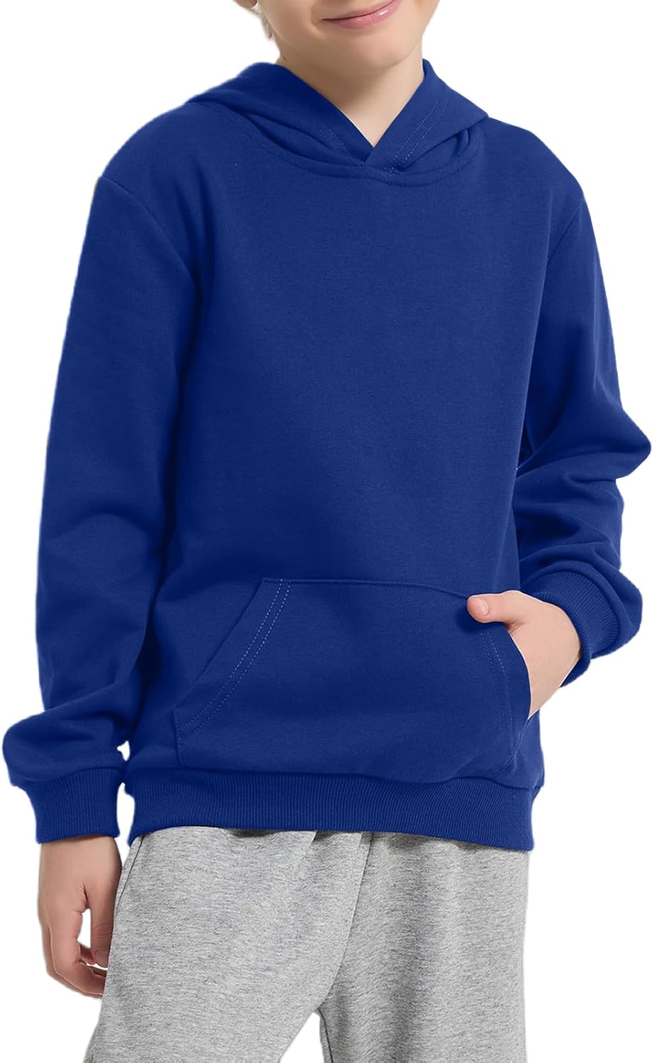 Cotton Kids Hoodie Light Weight Sweatshirt (Thin) with Pockets Long Sleeve Boys Girls Fall Spring Pullover Clothes