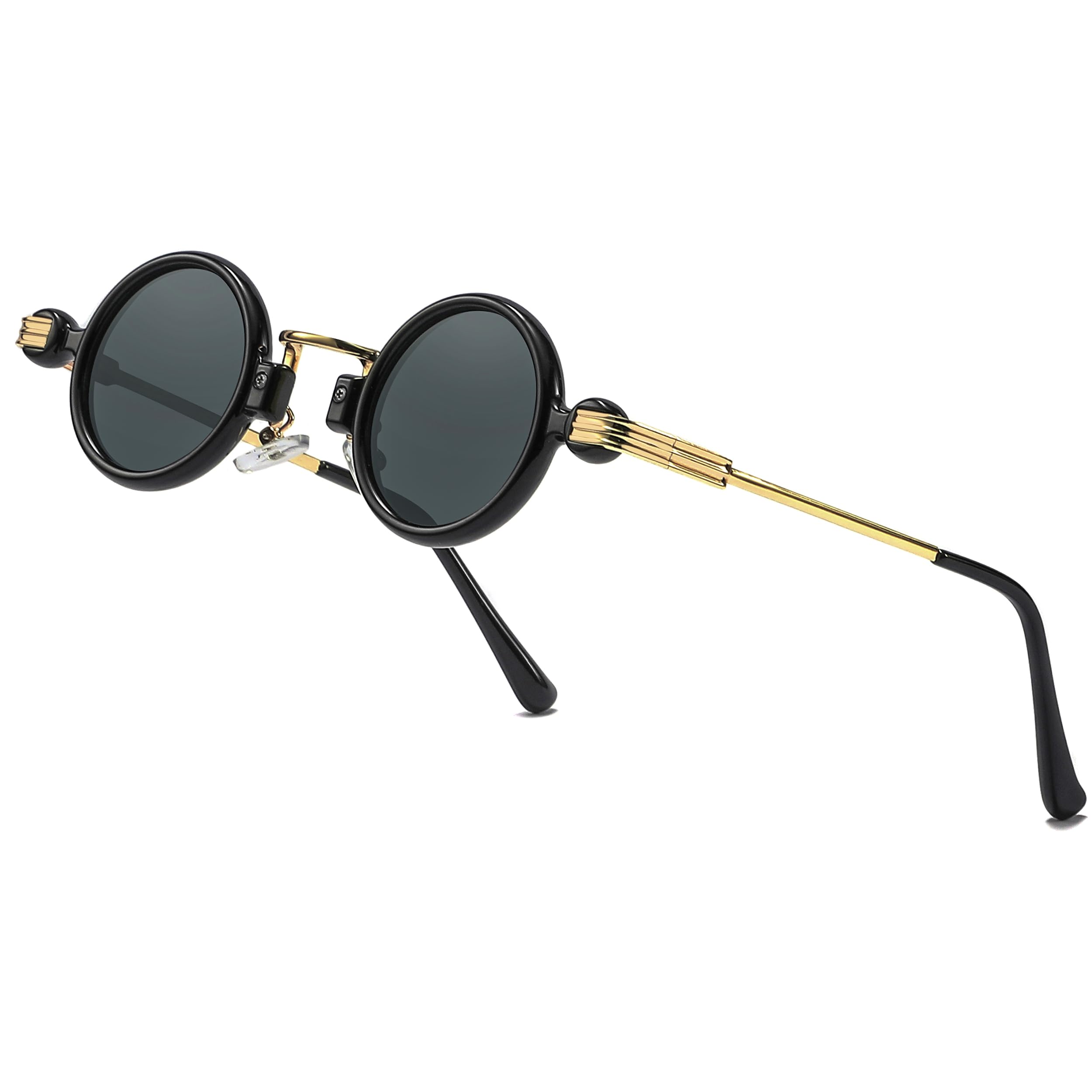 Technigadgets Isaac Steampunk Small Round Sunglasses Retro Vintage Eyewear Men Women Circle Lens Metal Frame UV400
