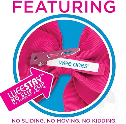 Miniatura 4 de Wee Ones Arco de pelo de grogrén para niñas con borde festoneado superpuesto de terciopelo sintético