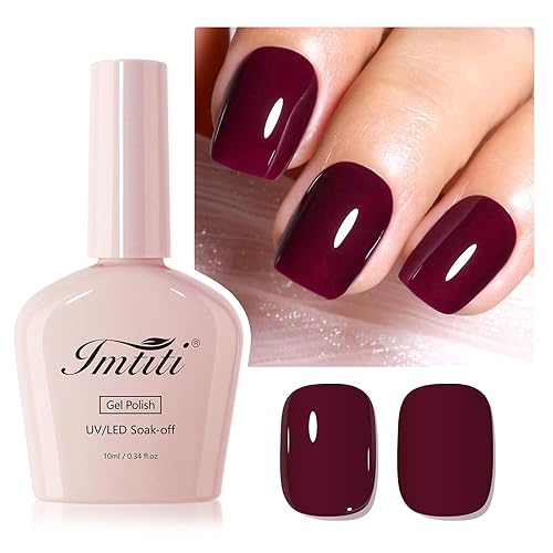 Imtiti Dark Red Gel Polish, UV LED Soak Off Deep