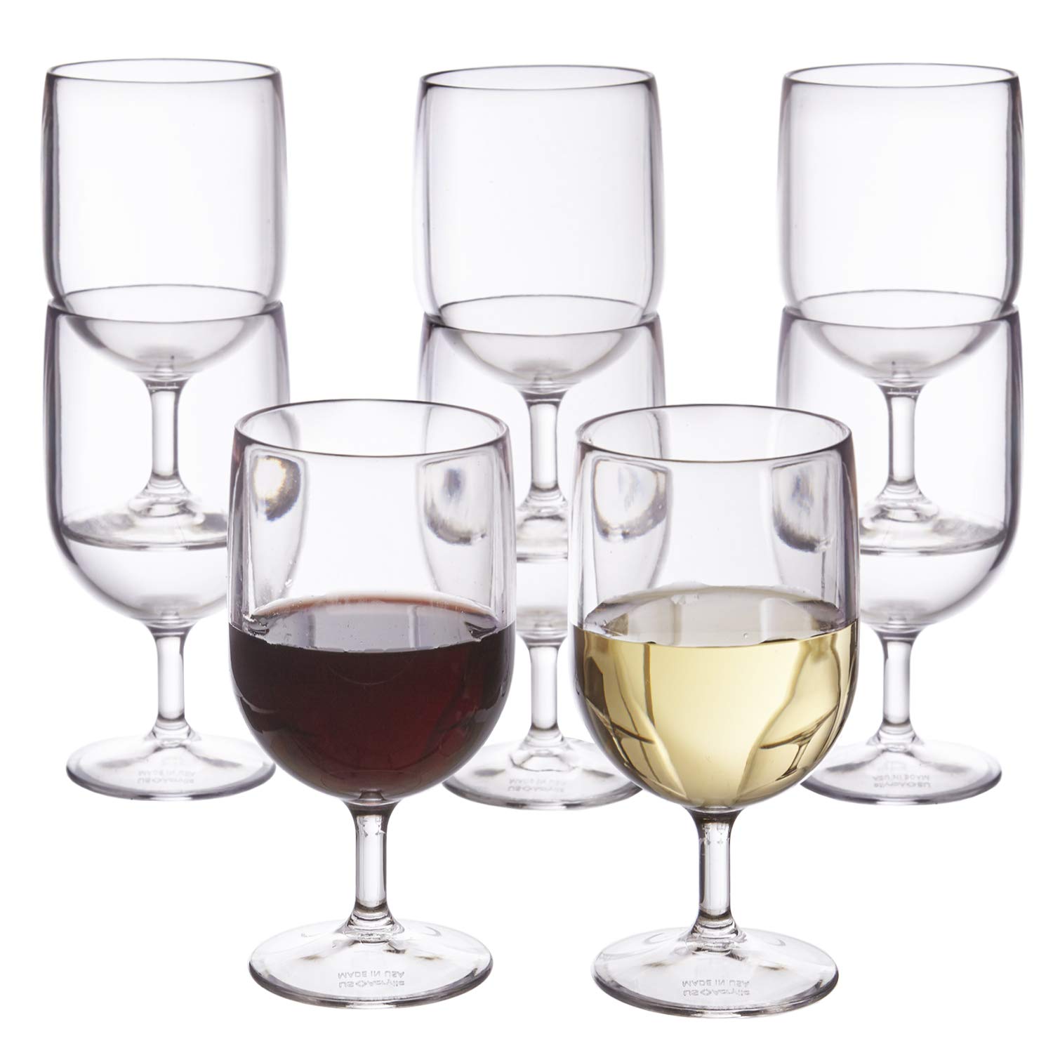 US AcrylicStackable 8-ounce Plastic Wine Stems | Set of 8 Clear