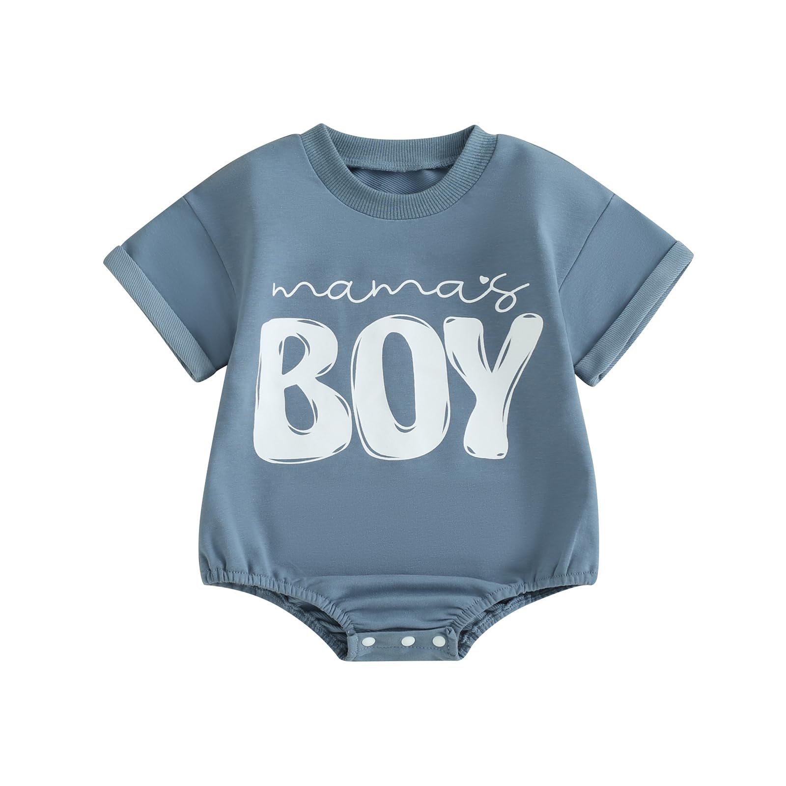 CHAUKAREAUL Baby Boy Girl Bubble Romper Shirt Short Sleeve Round Neck Mamas Boy Print Bodysuit Newborn Summer Clothes (Blue-2, 3-6 Months)