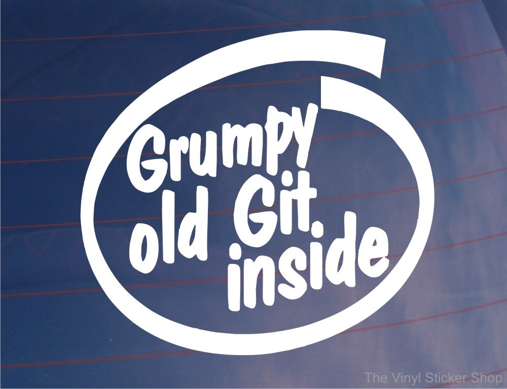 Car Sticker Grumpy Old Git Inside Funny Van Bumper Window Boot Decal