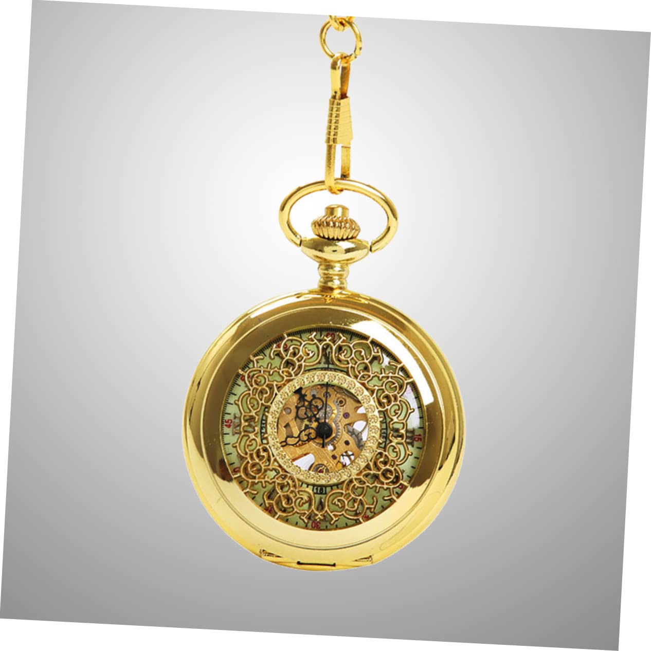 Gatuida 2 Uds Patrón De Números Steampunk Reloj De Bolsillo Retro Mecánico Dorado Romano Hueco