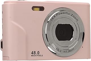Câmera Digital, Tela IPS de 2,4 Polegadas, Foco Automático, Plugue Dos EUA, 100-240V, 48MP, Minicâmera Compacta de Bolso, Zoom de 16X para Fotografia (fada rosa)