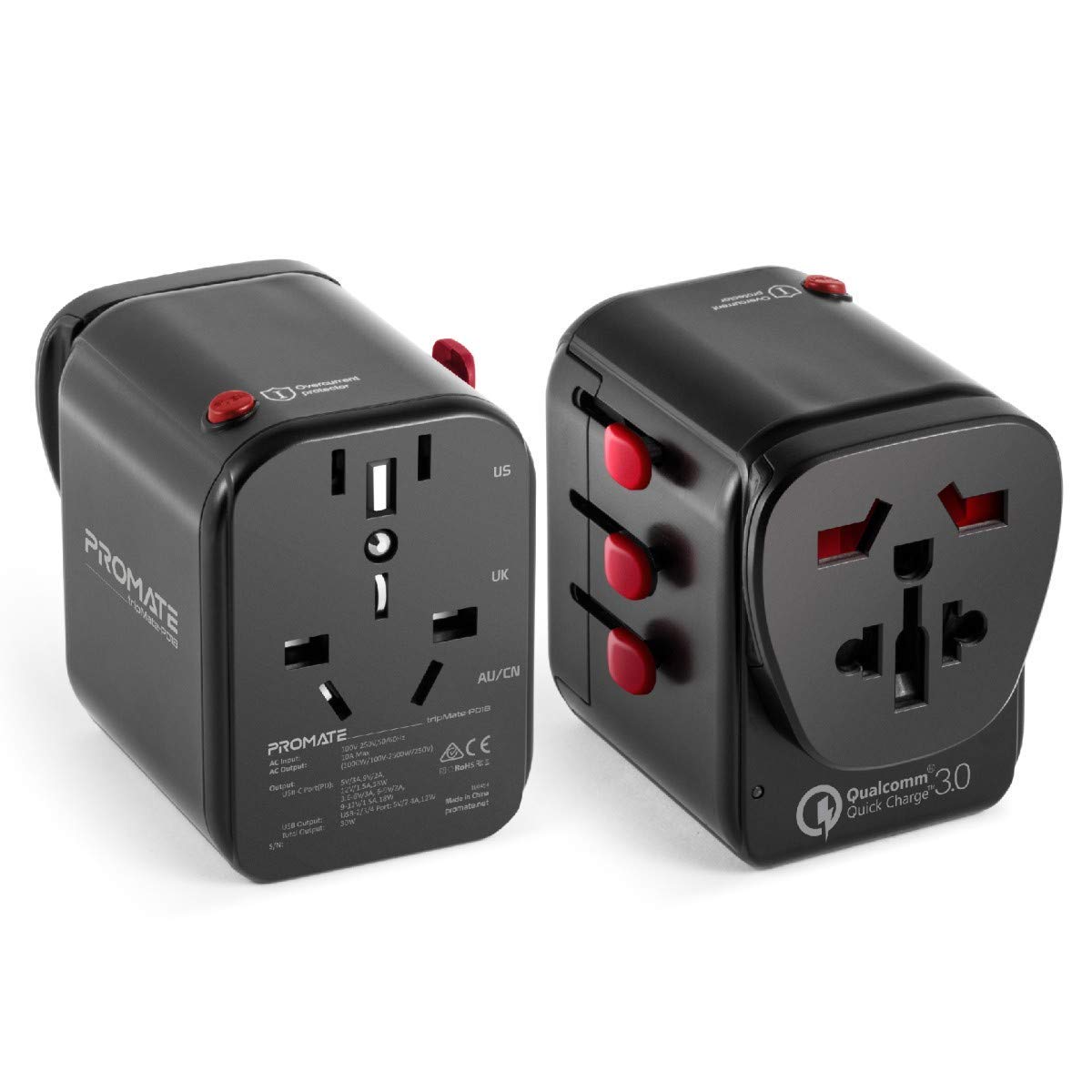 Buy Promate Universal Travel Adapter, Worlds First Grounded Power