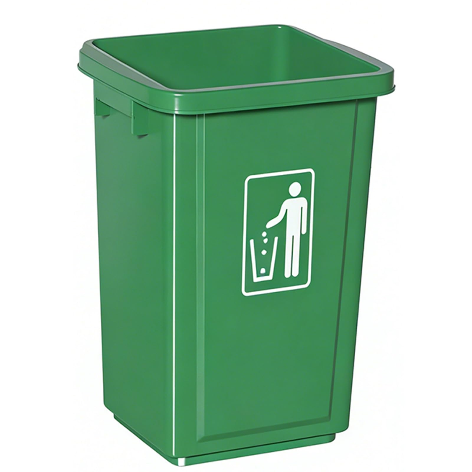 Komercyjny pojemnik na odpady, prostokątny plastikowy kosz na śmieci, zewnętrzny kosz na śmieci z pokrywką, do wewnątrz / na zewnątrz / garażu/domów / obiektów handlowych (Green-1,60L)