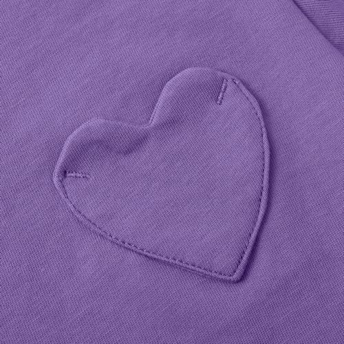 Image of Noomelfish Girls Short Sleeve Heart Pocket T-Shirts Casual Cotton Tee Tops Blouse (5-12 Years)