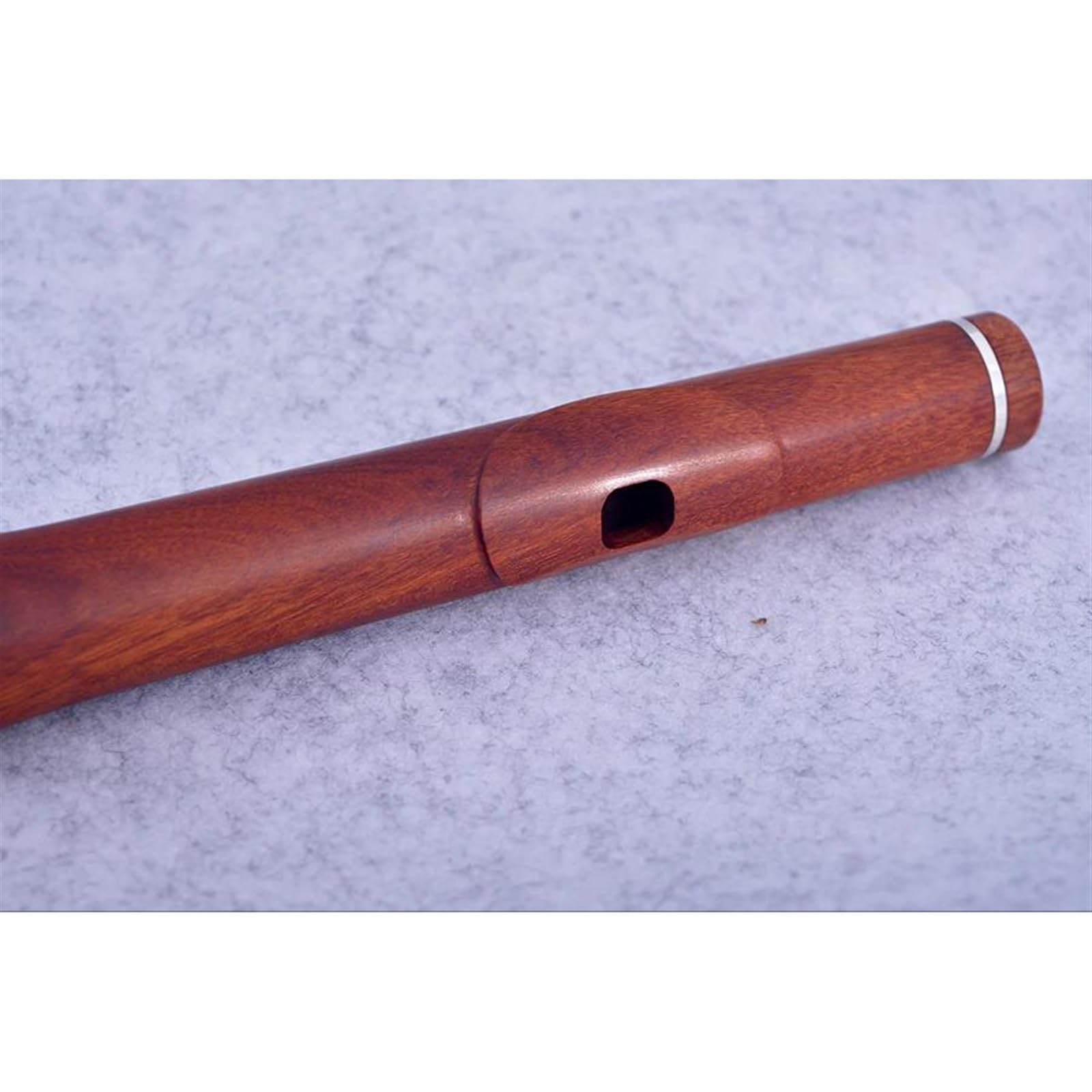 Flauto A 17 Fori Aperti In Sequoia/ebano Placcato Argento Con Chiave E In Palissandro Professionale(Rosewood)