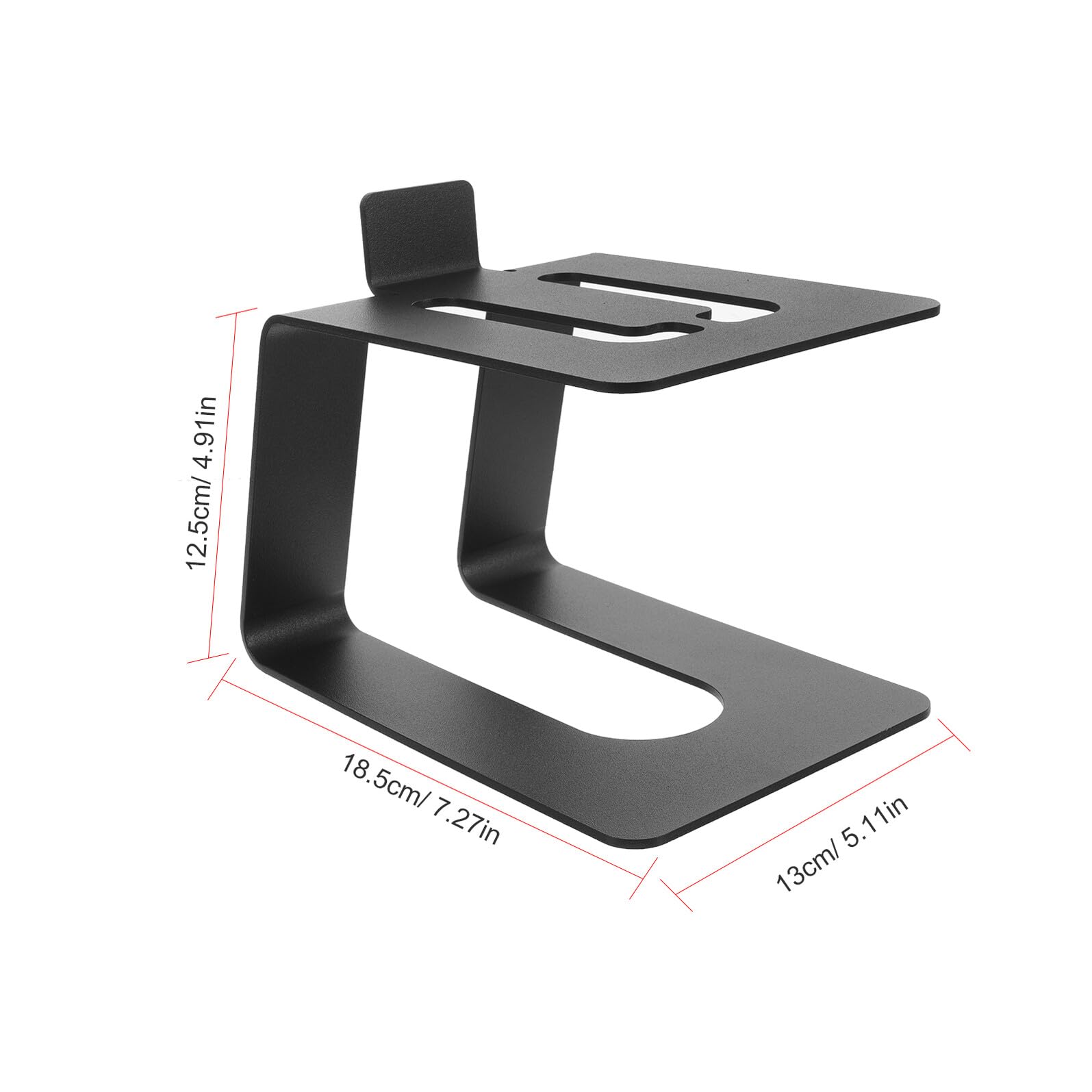 Mipcase Supporto Altoparlante da Tavolo in Metallo per Diffusori Acustici, Nero, 18.5X13X12.5 CM, Design Multiuso Fissaggio Stabile e Strumenti