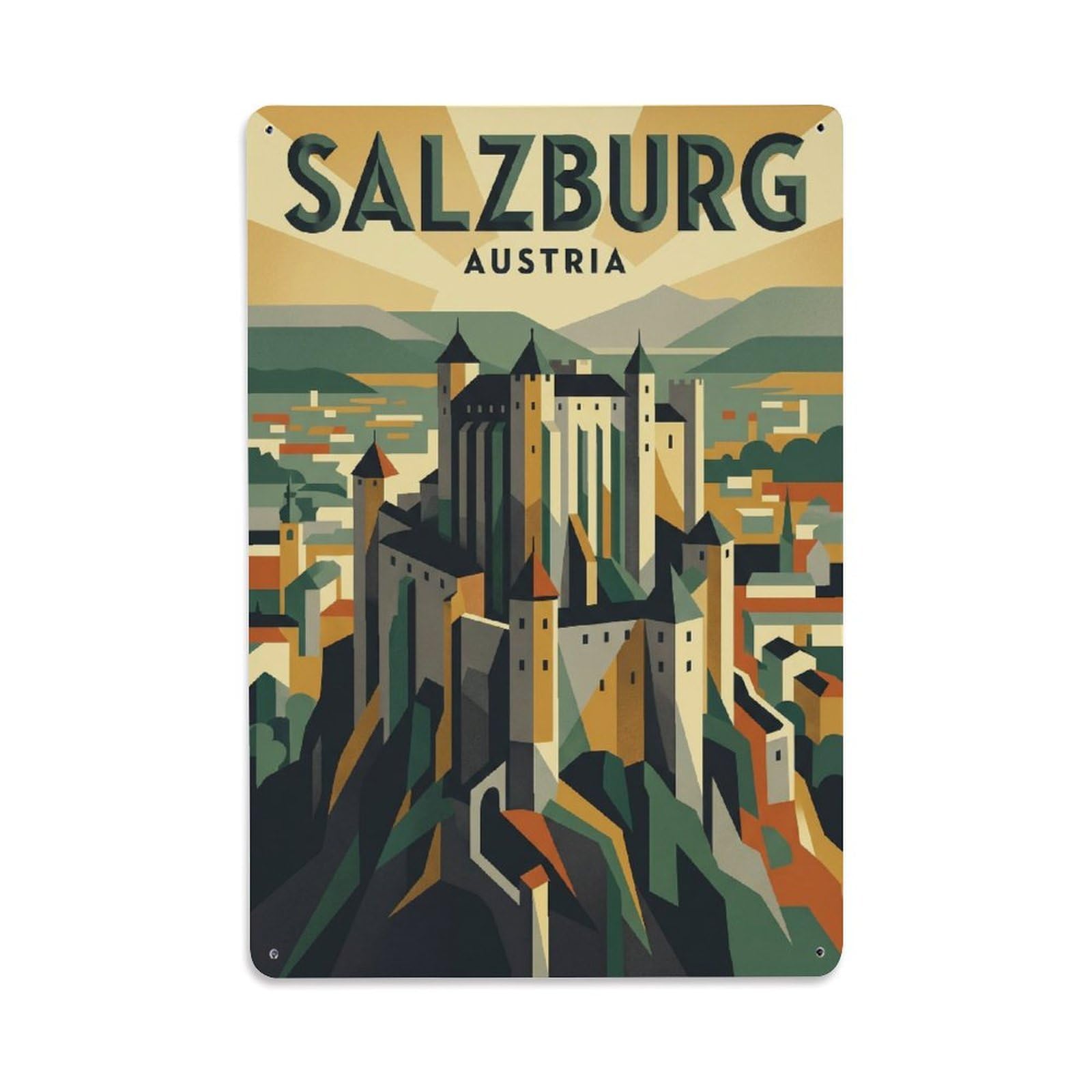 Travel Retro Austria Salzburg Metal Tin Sign
