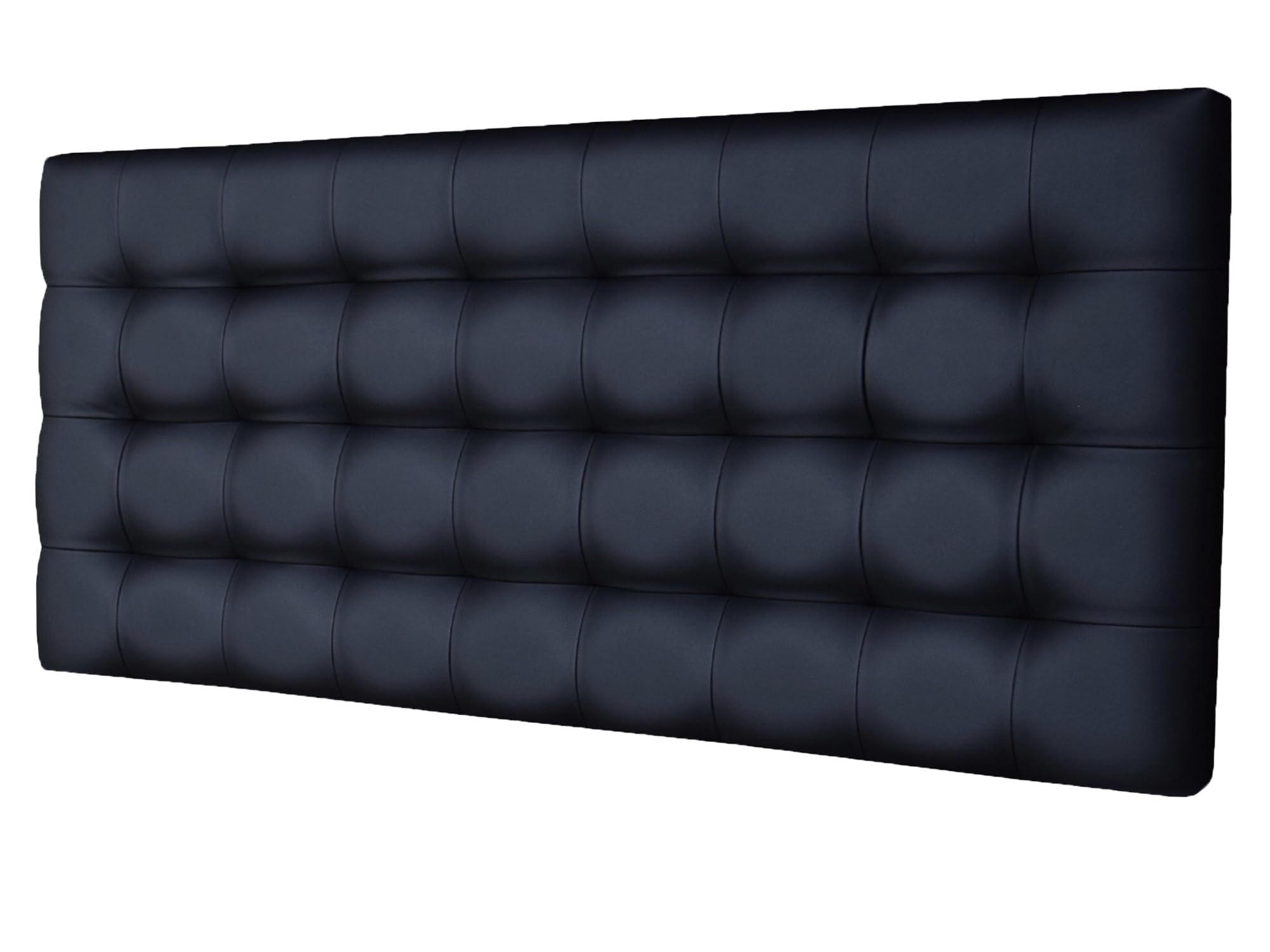 ONEK-DECCO Cabecero de Cama Kansas Tapizado en Polipiel, Acolchado, Diseño Moderno Elegante, Cabezal para Dormitorio, Cama Juvenil y Matrimonio (150x70, Negro)