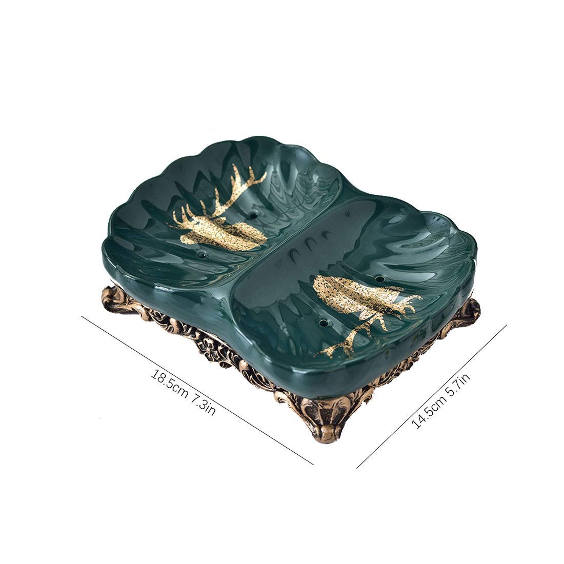 Jabonera Baño Multifuncional Doble Rejilla de Drenaje de cerámica Jabón Caja de jabón Creative Box baño Exclusivo Hotel Soap Box Jabonera Ducha