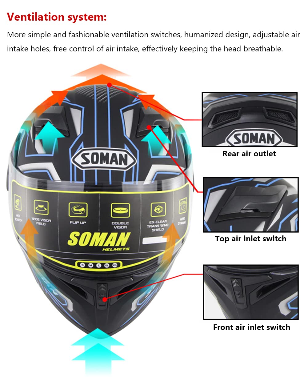 Modulaire motor helm met dubbele anti-condens lens Motor helmen D.O.T integraalhelm Bromfiets Scooter opklapbare helm voor heren en dames (zwart-oranje koolstofvezeltextuur) (55~57cm M