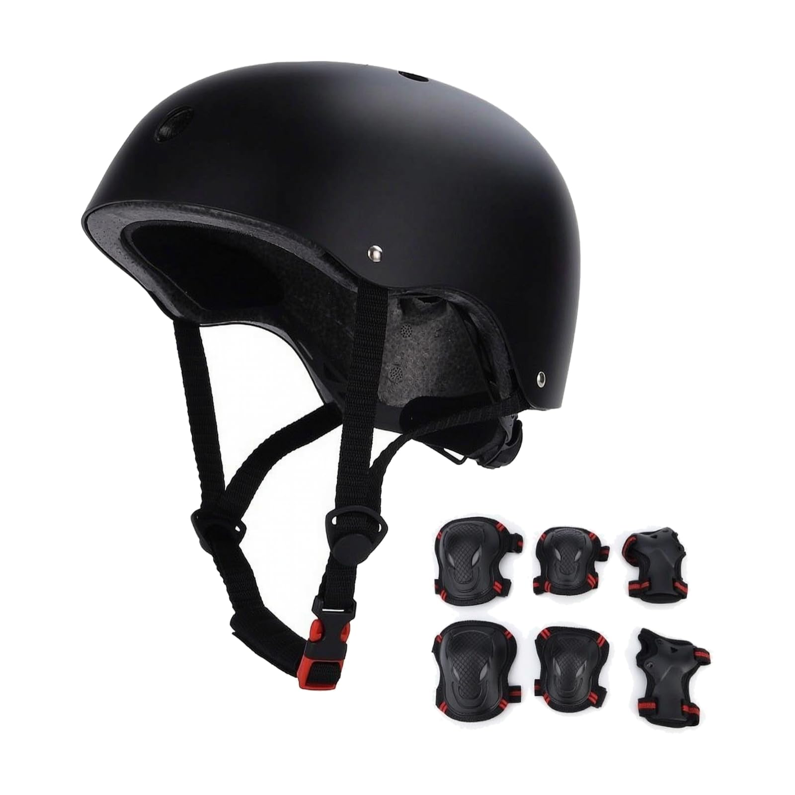 Set Completo di Protezioni Sportive con Casco da Skate E Paracolpi per con Bordura Imbottita E Fasce Elastiche atto per Pattinaggio Ghiaccio